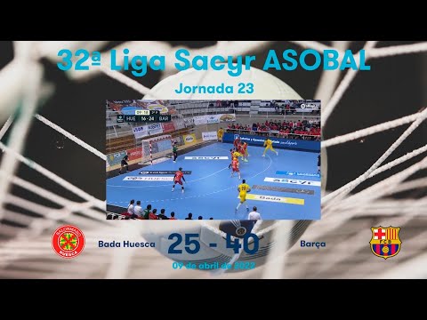 32ª Liga Sacyr ASOBAL J23:  Bada Huesca - Barça 25-40