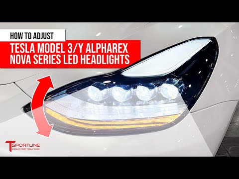 DIY Adjusting Beam Pattern Height on AlphaRex Nova LED Projector Headlights for Tesla Model 3 / Y