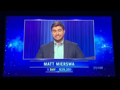 Jeopardy, intro & 1st Daily Double - Matt Mierswa Day 2 (7/20/22)
