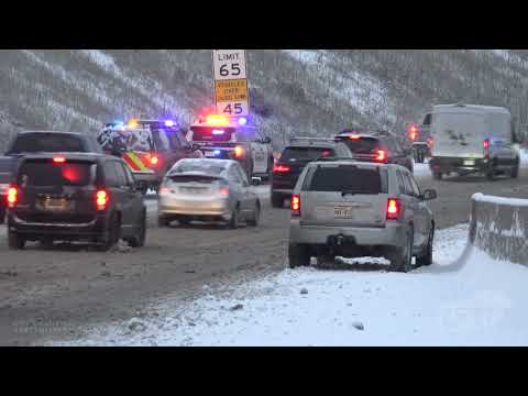 12/10/2021 Denver, Colorado First Measurable Snow-Car Crashes into School Bus-Traffic Jam-Accidents