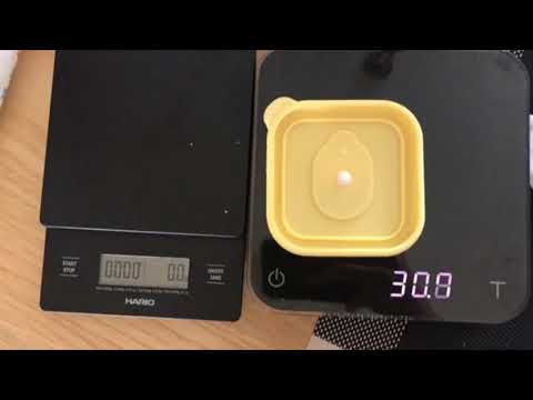 Virtuvinės svarstyklės Drip scale Hario V60 Juodas video
