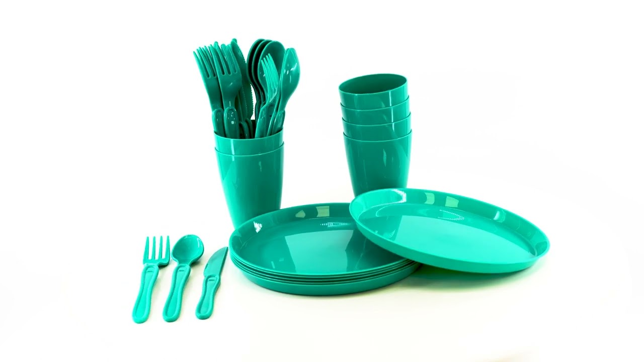 Green Camping Set For Six [31 Pieces]