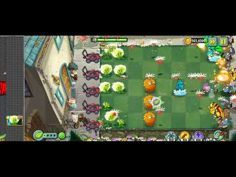 #pvz2 Piñata party with dandelion, endurian, iceberg lettuce and blover.
