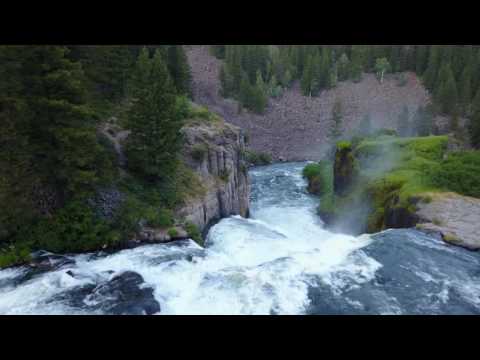 This is a video of drone footage that can be seen at the Upper and Lower Mesa Falls just outside this campground