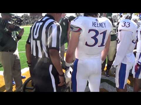 COIN TOSS FOR KANSAS vs BAYLOR GAME AT MCLEAN STADIUM IN WACO, TEXAS 11-1-14