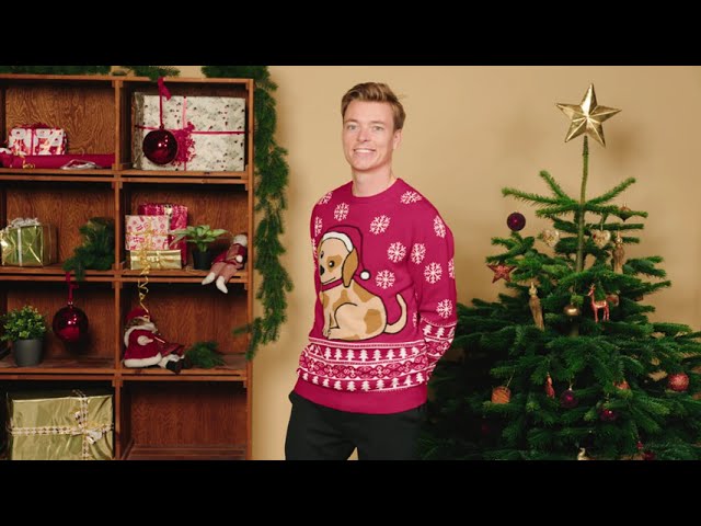 Vídeo relacionado con Marvmys Hombres Jerseys Navideños Suéter Divertido Navidad Copo Nieve Elk Knit Cuello Redondo Suéter Manga Larga para Hombres Fiesta Navidad A-Azul Marino XL