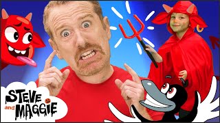 Trick or Treat Halloween Story with Steve and Maggie and Kids | Monster Maze | Wheels on the Bus