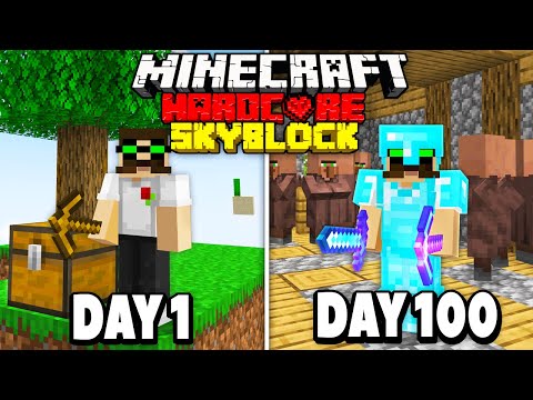 Havenhand - I Survived Hardcore Minecraft Skyblock For 100 Days And here's what Happened