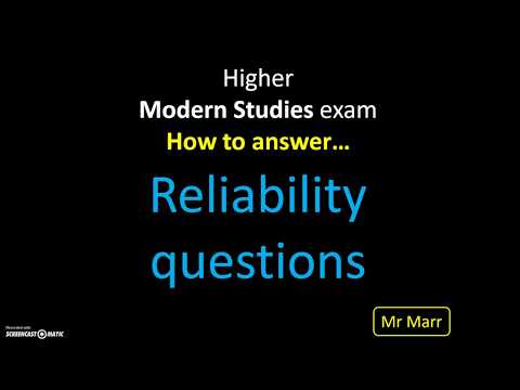 Mr Marr - Higher Modern Studies - Reliability