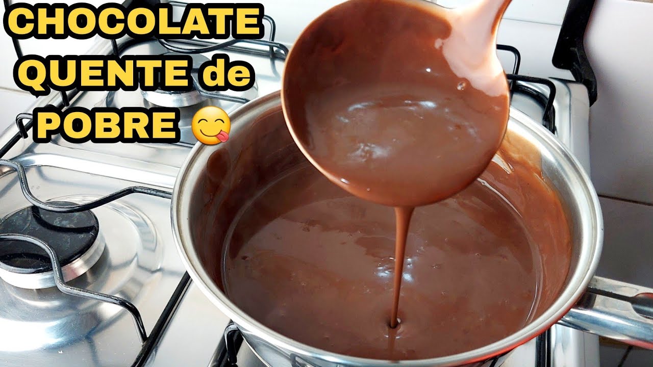 CHOCOLATE QUENTE de POBRE |COM ACHOCOLATADO e MAISENA|  ECONÔMICO e FÁCIL de FAZER! 😋