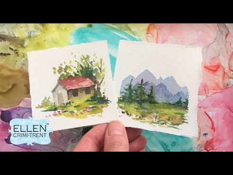 Watercolor Tutorial Landscape Vignettes for Beginners/ Mini Monday Madness