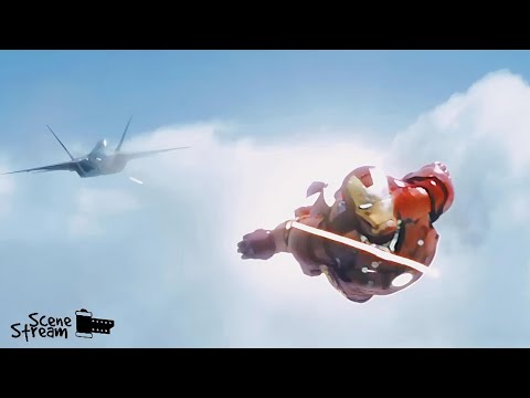 Iron Man Battles F-22 Raptor – Dogfight Scene You Have to See!