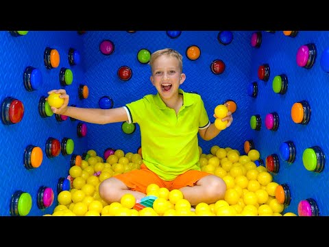 100 botões de mistério, mas apenas um permite que você escape do desafio com Vlad e Niki