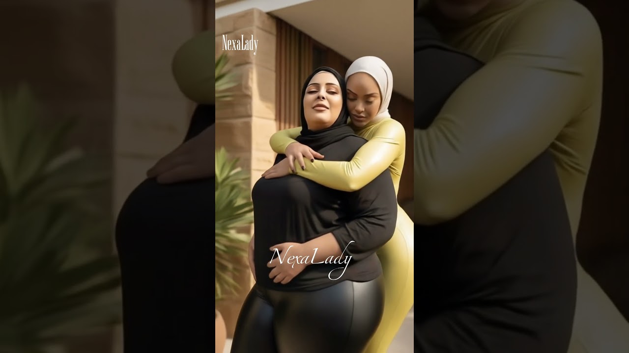 two hijab lady hugging #hijabibeauty #shorts #fashion #lady #prettywoman