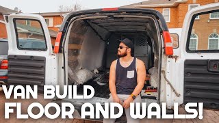 Installing Floors and Walls in our VAN BUILD! | GMC Savana Camper Conversion | Tiny House on Wheels