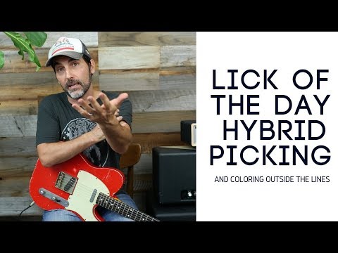 Lick Of The Day 68 - Hybrid Picking and Coloring Outside The Lines - Major and Minor Guitar Lesson