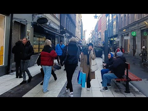 Sweden 🇸🇪 | main shopping street Stockholm | Drottninggatan 4K #361