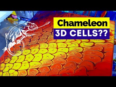 Chameleon Cells Technique with HAIR COMB - 3D Effect??!! Easy Acrylic Pour Cells