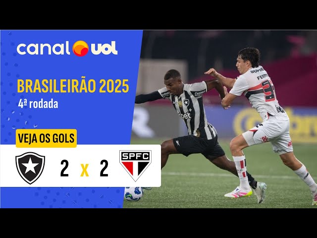 São Paulo e Botafogo empatam em jogo agitado e de golaços no Rio de Janeiro