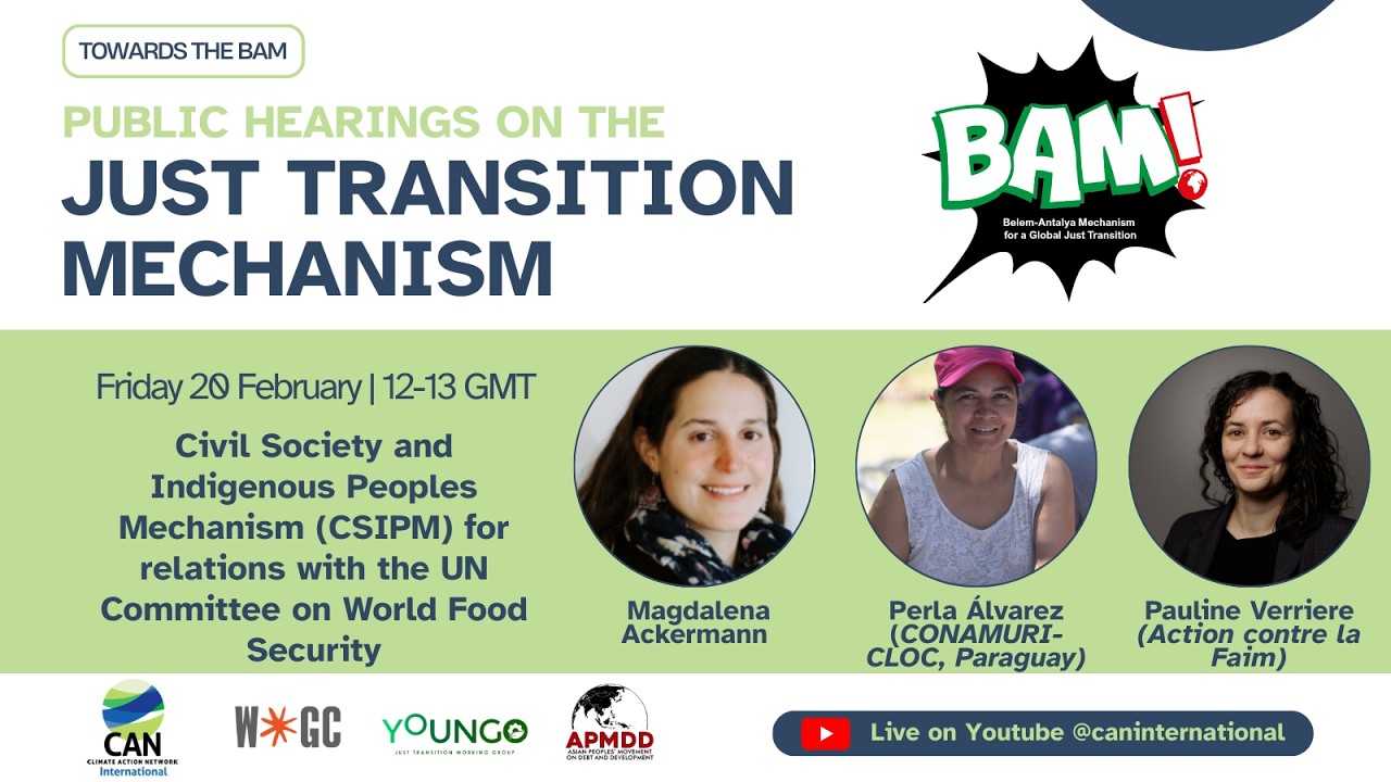 CONAMURI, ActionContreLaFaim, CSIPM  | TOWARDS THE BAM Public Hearings on Just Transition Mechanism