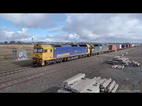 7902V Mildura Container Train With G540 & G523 At Gheringhap (19/5/2023) - PoathTV Railways
