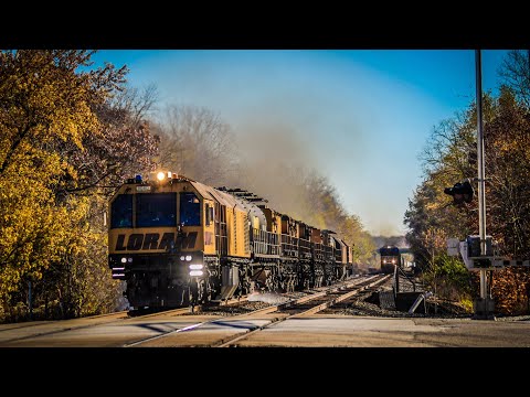 A Loram Rail Grinder Races a Fast WB Through Chesterton! (NS 4089 w/ K5LLA!)