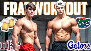 FRAT HOUSE WORKOUT!! | UNIVERSITY OF FLORIDA PIKE DUNGEON GYM😈