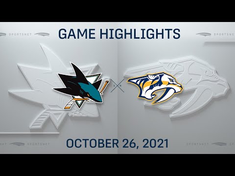 NHL Highlights | Sharks vs. Predators - Oct. 26, 2021
