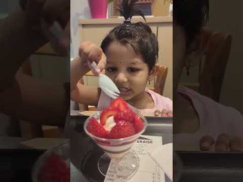 Strawberry icecream #strawberry #icecream #kid  #cutebaby #singapore #fun #masti #cocomelon #reels