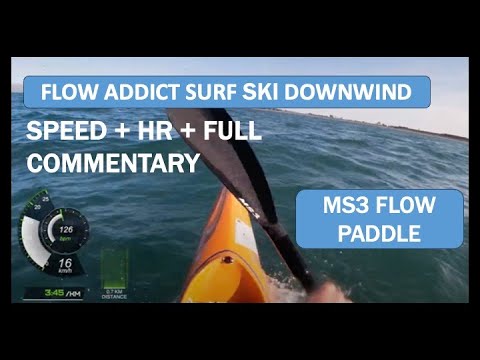 Downwind on an Addict Flow Ski. Speed and HR Dashboard MS3 paddle