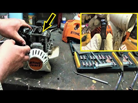 How to clean a plugged exhaust screen - spark arrestor on a Stihl Weedeater — Green Lawn Care