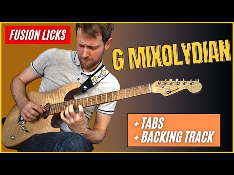 FUSION LICKS #12: G MIXOLYDIAN [Legato String Skipping]