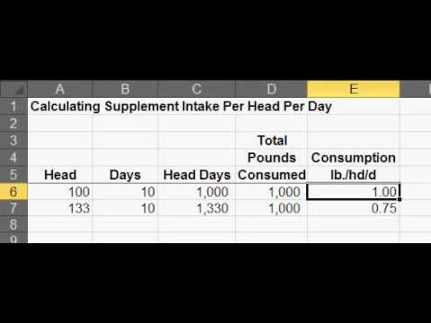 Calculating Supplement Consumption