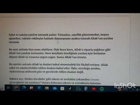 SABIR VE SALATLA YARDIM İSTEMEK (SALAT KAVRAMI 1 )