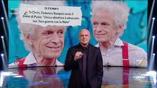 Maurizio Crozza e il suo monologo su Rampini e piani di Putin