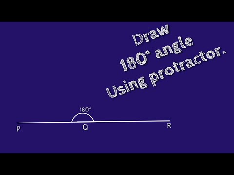Part of a video titled How to draw 180 degree angle using protractor. make 180 ... - YouTube