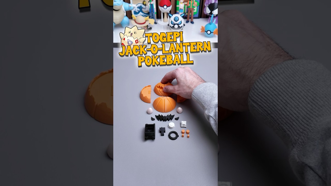 167/365 - 3D-Printed Togepi Jack-O-Lantern Pokeball Build 🎃🥚