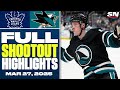 Toronto Maple Leafs At San Jose Sharks FULL Shootout Highlights March 27 2025
