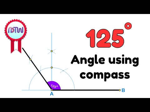 How to construct an 125-degree angle using a compass