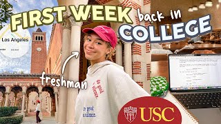 FIRST WEEK BACK IN COLLEGE 📚 USC freshman year, new classes + spring semester vlog