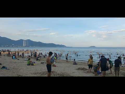 Beautiful Nha Trang Beach, Vietnam. Day and Night.