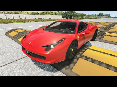 Cars vs Growing Speed Bumps #02 — Beamng Drive 4K