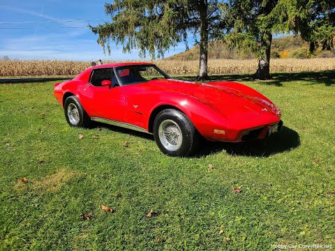 1977 Red Corvette T Top Black Int Video