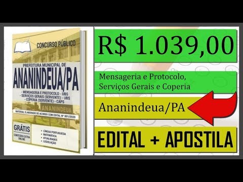Edital Concurso Prefeitura de Ananindeua 2020