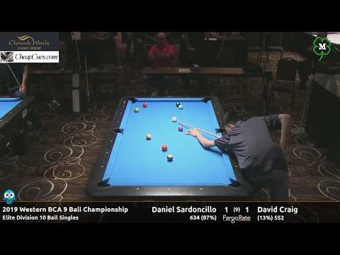 Daniel Sardoncillo vs David Craig - Elite 10-Ball Singles - 2019 Western BCA 9-Ball Championship