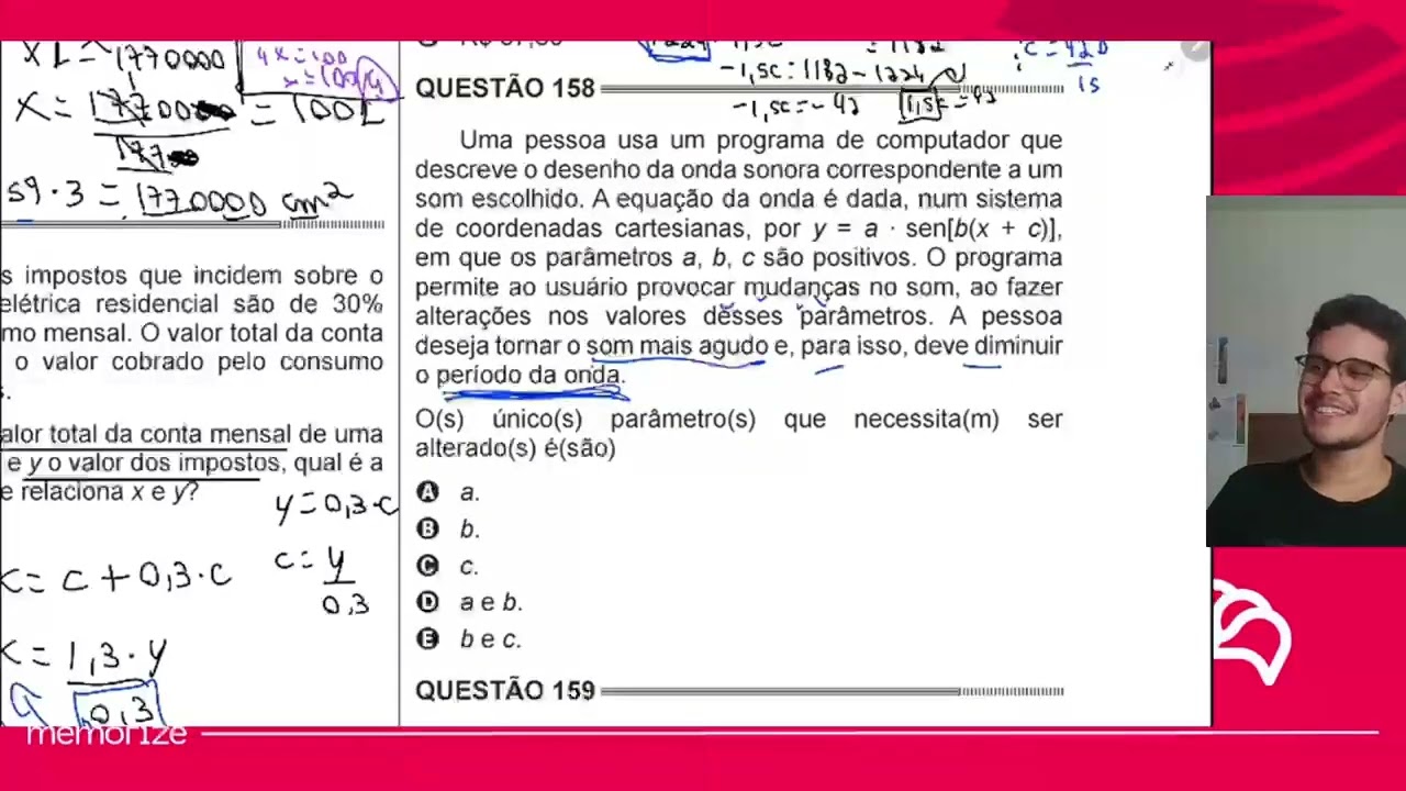 Resolução em Vídeo — Questão 158 ENEM 2014 PPL
