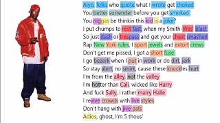 Big L - 8 Iz Enuf - Rhyme Scheme