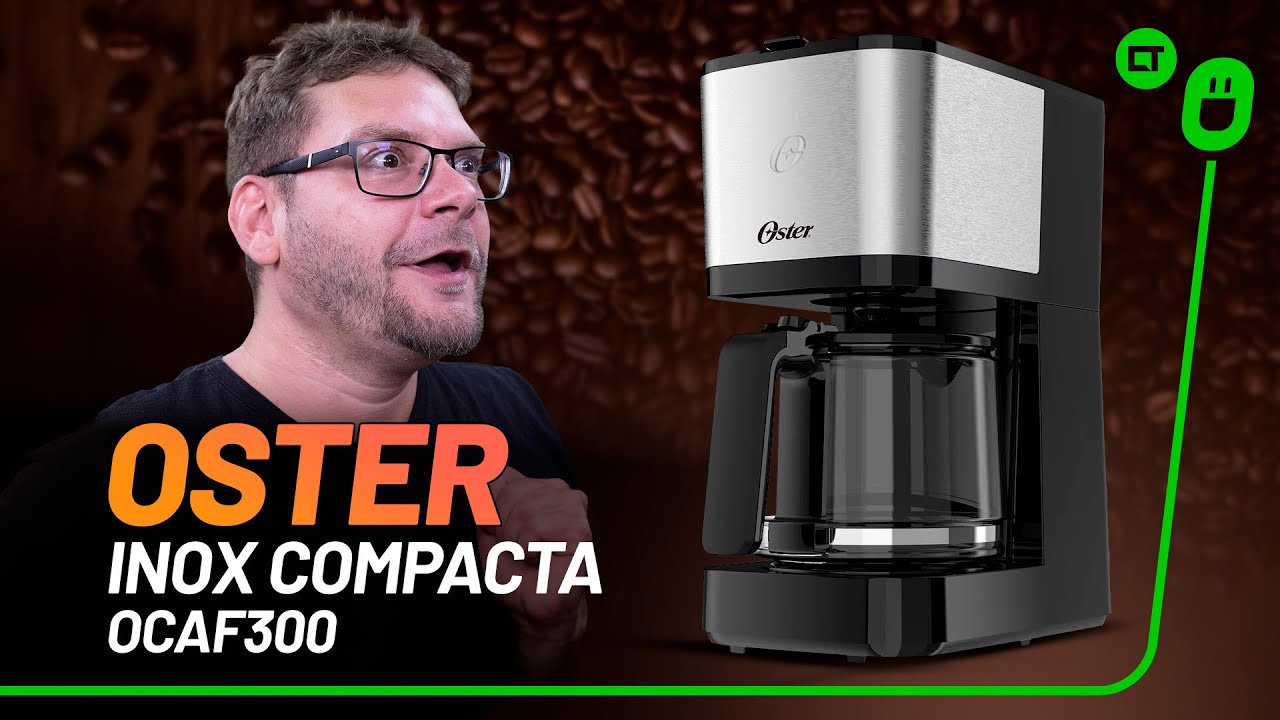 Miniatura da avaliação em vídeo de Cafeteira Elétrica Oster OCAF650 1,2L Jarra Inox Preta 127V Preto