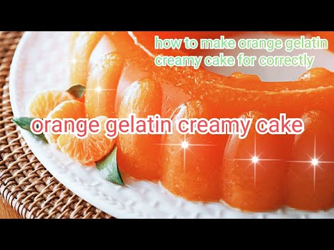 How To Make Orange Gelatin Creamy Cake | WithOut Oven | Gelatin Cake | frozen cake
