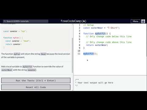 Global Vs Local Scope In Functions Basic Javascript Freecodecamp Tutorial